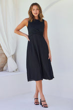 Load image into Gallery viewer, Kendra Sleeveless Black Knot Front Evening Dress