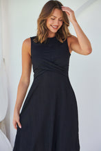 Load image into Gallery viewer, Kendra Sleeveless Black Knot Front Evening Dress