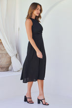 Load image into Gallery viewer, Kendra Sleeveless Black Knot Front Evening Dress
