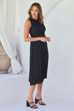 Load image into Gallery viewer, Kendra Sleeveless Black Knot Front Evening Dress