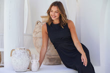 Load image into Gallery viewer, Kendra Sleeveless Black Knot Front Evening Dress