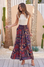 Load image into Gallery viewer, Fleur Navy/Pink Bohemian Print Maxi Skirt