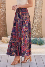 Load image into Gallery viewer, Fleur Navy/Pink Bohemian Print Maxi Skirt