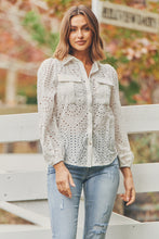 Load image into Gallery viewer, Elandra White Embroidery Long sleeve shirt