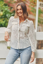 Load image into Gallery viewer, Elandra White Embroidery Long sleeve shirt