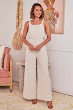 Load image into Gallery viewer, Amira Beige Linen Backless Jumpsuit