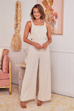 Load image into Gallery viewer, Amira Beige Linen Backless Jumpsuit