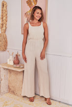 Load image into Gallery viewer, Amira Beige Linen Backless Jumpsuit