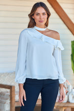 Load image into Gallery viewer, Dakota One Shoulder Frill White Top