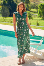 Load image into Gallery viewer, Trissa Green/Pink Floral Maxi Dress