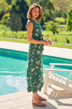 Load image into Gallery viewer, Trissa Green/Pink Floral Maxi Dress