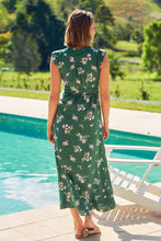Load image into Gallery viewer, Trissa Green/Pink Floral Maxi Dress