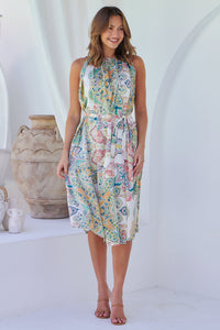 Milana S/Less Multi Paisley Print Evening Dress