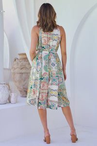Milana S/Less Multi Paisley Print Evening Dress