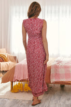 Load image into Gallery viewer, Trissa Red/Beige Floral Maxi Dress