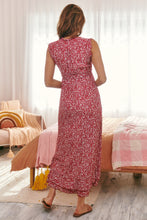 Load image into Gallery viewer, Trissa Red/Beige Floral Maxi Dress