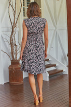 Load image into Gallery viewer, Maggie Navy/Plum Floral Midi Dress