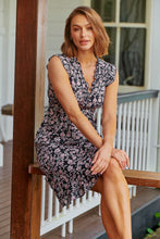 Load image into Gallery viewer, Maggie Navy/Plum Floral Midi Dress