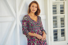 Load image into Gallery viewer, Willow Tie Sleeve Navy/Pink Floral Print Maxi Dress