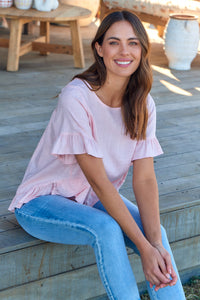 Aries Pink Linen Tee