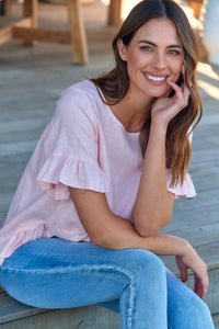 Aries Pink Linen Tee