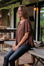 Load image into Gallery viewer, Aries Brown Linen Tee