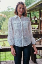 Load image into Gallery viewer, Elandra White Embroidery Long sleeve shirt