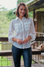 Load image into Gallery viewer, Elandra White Embroidery Long sleeve shirt
