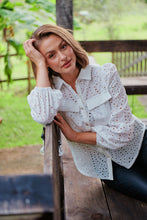 Load image into Gallery viewer, Elandra White Embroidery Long sleeve shirt