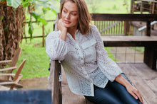 Load image into Gallery viewer, Elandra White Embroidery Long sleeve shirt