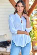 Load image into Gallery viewer, Agatha Roll Sleeve White Button Up Shirt