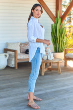 Load image into Gallery viewer, Agatha Roll Sleeve White Button Up Shirt