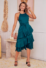 Load image into Gallery viewer, Dawn Emerald Sleeveless Evening Dress