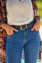 Load image into Gallery viewer, Julia Silver Buckle Black Belt