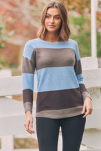 Load image into Gallery viewer, Brea Long Sleeve pullover Stripe Blue Knit