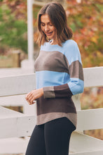 Load image into Gallery viewer, Brea Long Sleeve pullover Stripe Blue Knit
