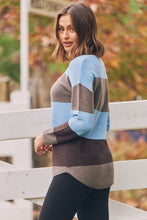 Load image into Gallery viewer, Brea Long Sleeve pullover Stripe Blue Knit