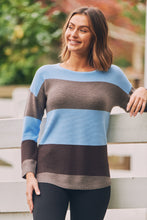 Load image into Gallery viewer, Brea Long Sleeve pullover Stripe Blue Knit