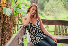 Load image into Gallery viewer, Jana Black/Beige Patterned Singlet Top