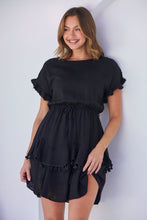Load image into Gallery viewer, Brooklyn Frill Sleeve Black Linen Dress