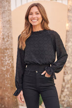 Load image into Gallery viewer, Hollie Long Sleeve Black Evening Top