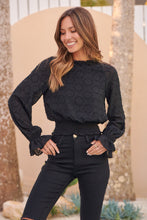Load image into Gallery viewer, Hollie Long Sleeve Black Evening Top