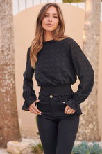 Load image into Gallery viewer, Hollie Long Sleeve Black Evening Top