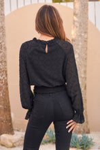Load image into Gallery viewer, Hollie Long Sleeve Black Evening Top