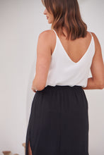 Load image into Gallery viewer, Maris Black Tie Waist Midi Side Split Skirt