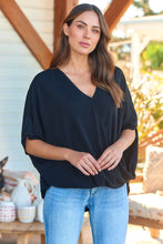 Load image into Gallery viewer, Clara Batwing Crossover Top Black
