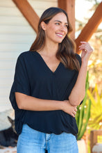 Load image into Gallery viewer, Clara Batwing Crossover Top Black