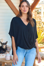 Load image into Gallery viewer, Clara Batwing Crossover Top Black