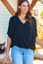 Load image into Gallery viewer, Clara Batwing Crossover Top Black