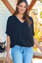 Load image into Gallery viewer, Clara Batwing Crossover Top Black
